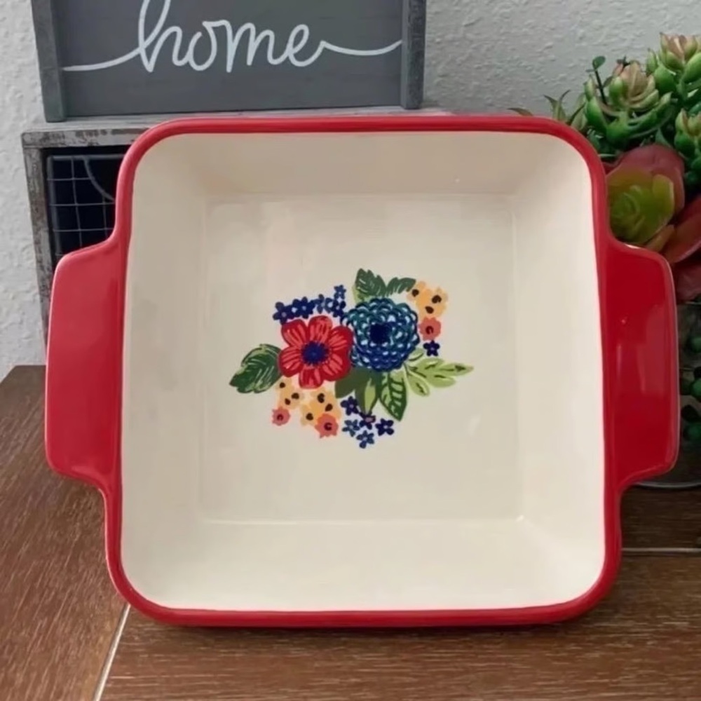 New Pioneer Woman Dazzling Dahlias Ceramic Bakeware